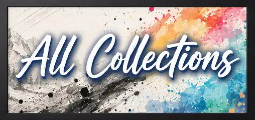 All custom pet portrait collections, with pencil sketches blending into colorful watercolor art.