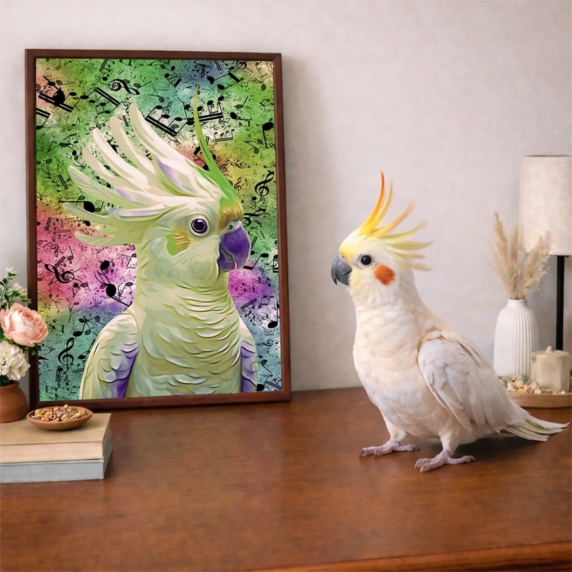 custom-parrot-portrait-from-photo-framed-pet-art-wall-decor-mockup-pincel-pencil