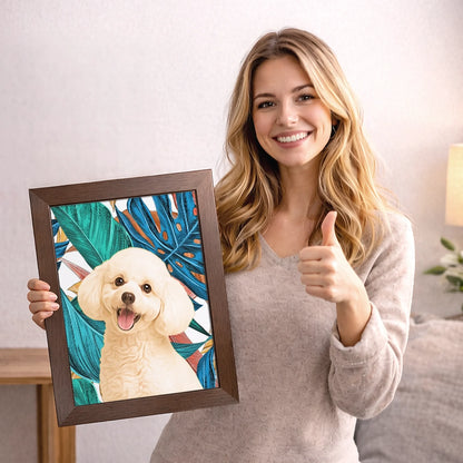 custom-pet-portrait-gift-framed-print-woman-holding-art