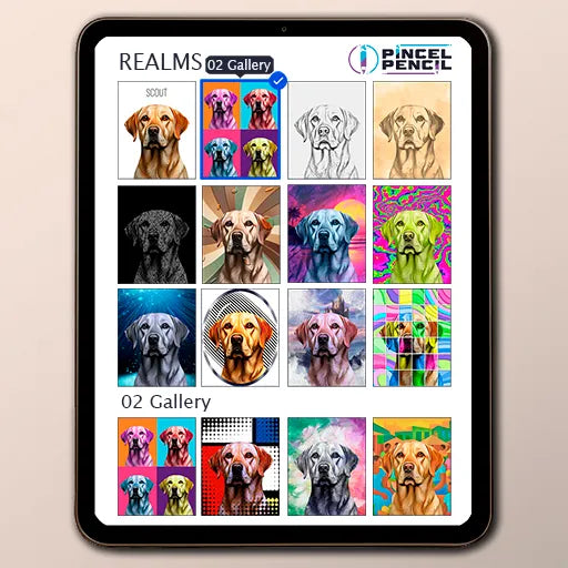 Explore Pincel Pencil custom pet portrait styles – over 100 artistic pet artwork options