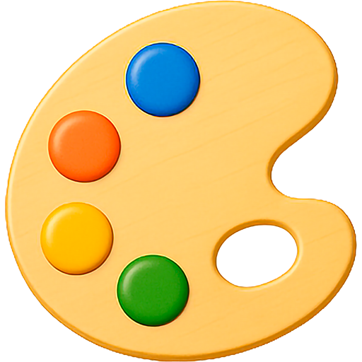 Color palette icon representing the wide variety of over 100 custom pet portrait art styles available at Pincel Pencil.