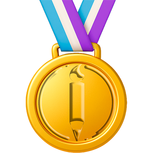 Gold medal icon representing museum-grade quality frames and printing for custom pet portraits.