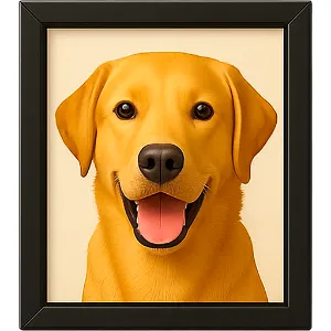 Custom pet portrait framed wall art – personalized dog portrait from photo for home decor